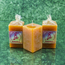 Narancs illatú gyertya * hasáb - rusztikus 6 cm