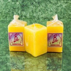 Nárcisz illatú gyertya * hasáb - rusztikus 6 cm