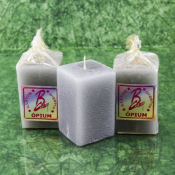 Ópium illatú gyertya * hasáb - rusztikus 6 cm
