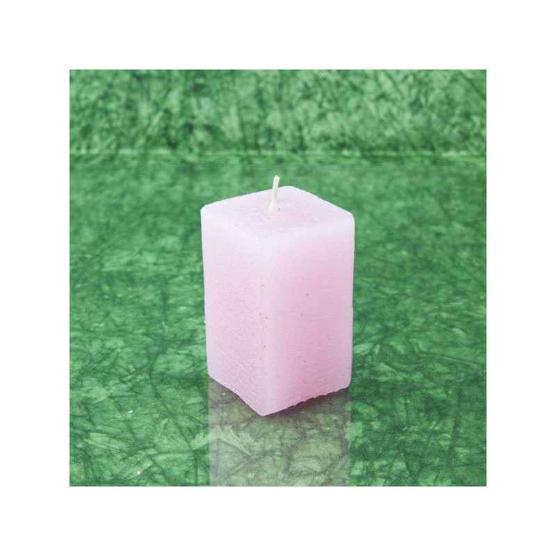 Rózsa illatú gyertya * hasáb - rusztikus 6 cm