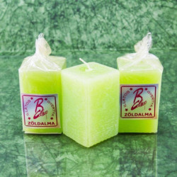 Zöldalma illatú gyertya * hasáb - rusztikus 6 cm