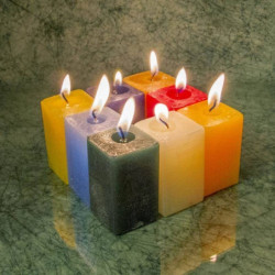 Zöldalma illatú gyertya * hasáb - rusztikus 6 cm