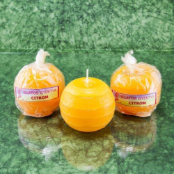 Citrom illatú gyertya * golyó - rusztikus 6 cm