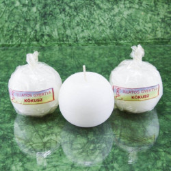Kókusz illatú gyertya * golyó - rusztikus 6 cm