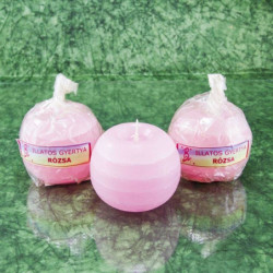Rózsa illatú gyertya * golyó - rusztikus 6 cm