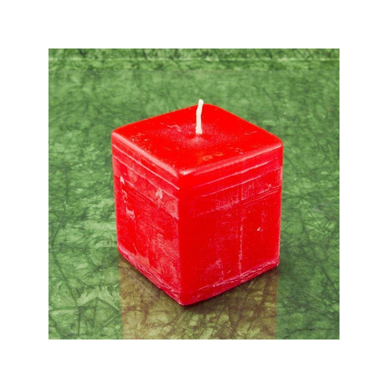 Eper illatú gyertya * kocka - rusztikus 6 cm