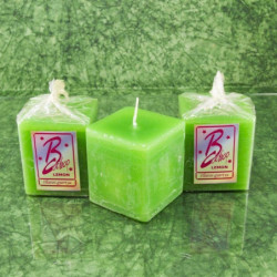 Lemon illatú gyertya * kocka - rusztikus 6 cm