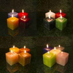 Rózsa illatú gyertya * kocka - rusztikus 6 cm