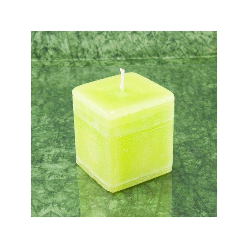 Zöldalma illatú gyertya * kocka - rusztikus 6 cm