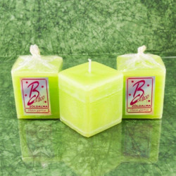 Zöldalma illatú gyertya * kocka - rusztikus 6 cm