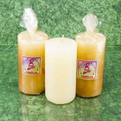 Vanília illatú gyertya * henger - rusztikus 10 cm