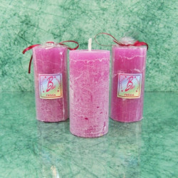 Frézia illatú gyertya * henger - rusztikus 5x10 cm