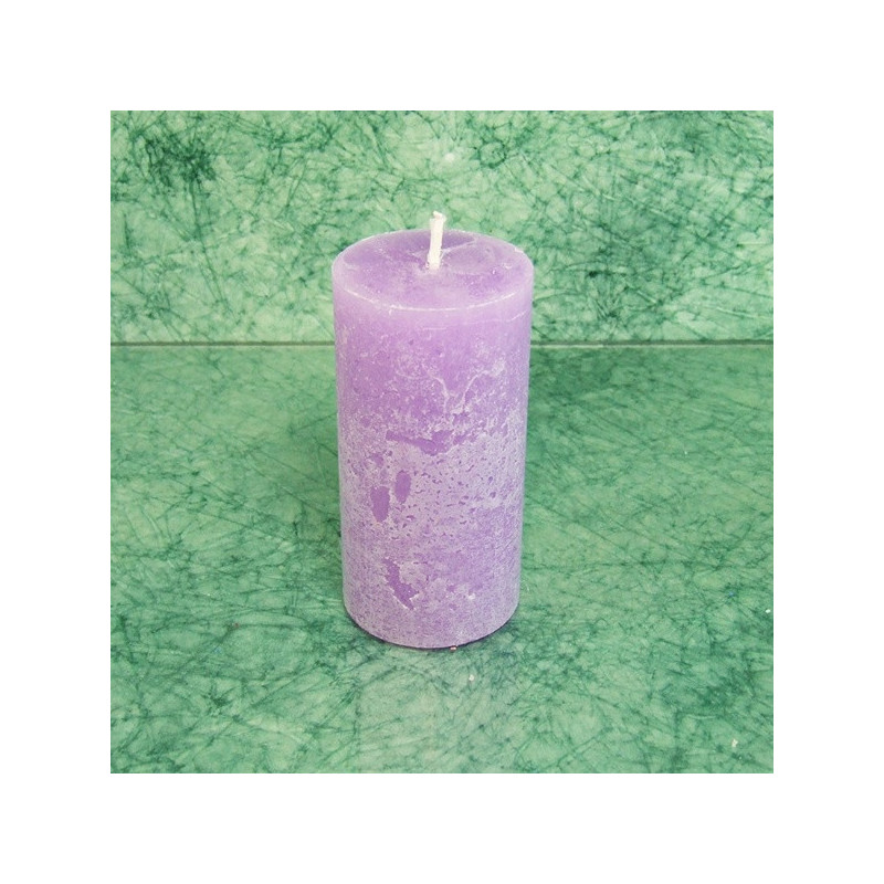 Levendula illatú gyertya * henger - rusztikus 5x10 cm