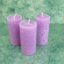 Levendula illatú gyertya * henger - rusztikus 5x10 cm