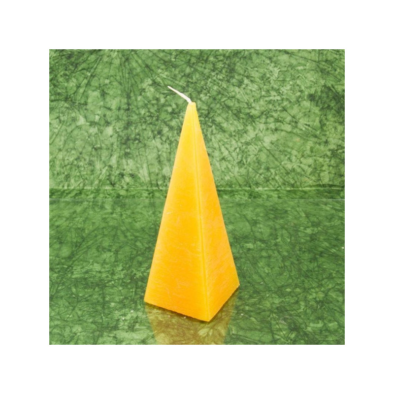 Citrom illatú gyertya * piramis - rusztikus 15 cm