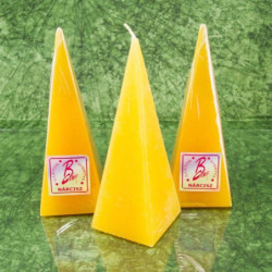 Nárcisz illatú gyertya * piramis - rusztikus 15 cm