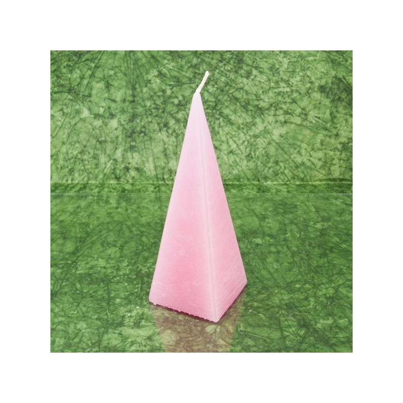 Rózsa illatú gyertya * piramis - rusztikus 15 cm