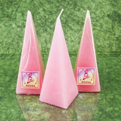 Rózsa illatú gyertya * piramis - rusztikus 15 cm