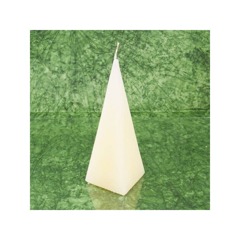 Vanília illatú gyertya * piramis - rusztikus 15 cm
