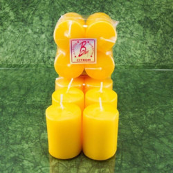 Citrom illatú adventi gyertya * henger - 4 db-os 4x6 cm