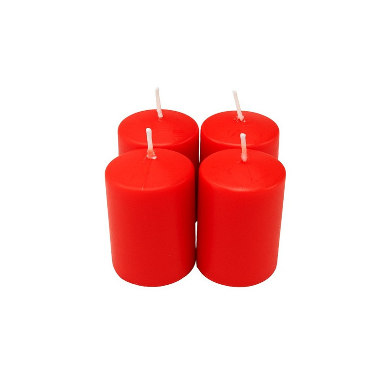 Eper illatú adventi gyertya * henger - 4 db-os 4x6 cm