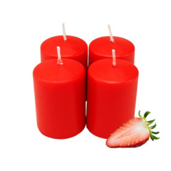 Eper illatú adventi gyertya * henger - 4 db-os 4x6 cm