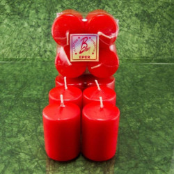 Eper illatú adventi gyertya * henger - 4 db-os 4x6 cm