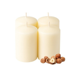 Mogyoró illatú adventi gyertya * henger - 4 db-os 4x6 cm