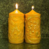 Karácsonyi dekorgyertya * arany dombornyomással - narancssárga 17 cm