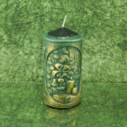 Karácsonyi dekorgyertya * arany dombornyomással - sötétzöld 17 cm