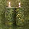 Karácsonyi dekorgyertya * arany dombornyomással - sötétzöld 17 cm