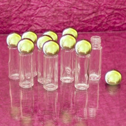 Üvegcse * 5 ml, arany, gömbölyű kupakkal