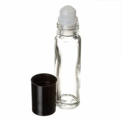 Üvegcse roll-on (golyós) * 5 ml, fekete kupakkal, utántölthető