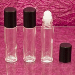 Üvegcse roll-on (golyós) * 5 ml, fekete kupakkal, utántölthető