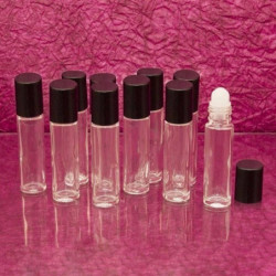Üvegcse roll-on (golyós) * 5 ml, fekete kupakkal, utántölthető
