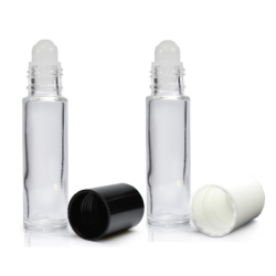 Üvegcse roll-on (golyós) * 10 ml, fehér vagy fekete kupakkal, utántölthető
