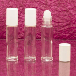 Üvegcse roll-on (golyós) * 10 ml, fehér vagy fekete kupakkal, utántölthető