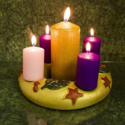 "KOSZORÚ" adventi/ünnepi * kerámia - arany