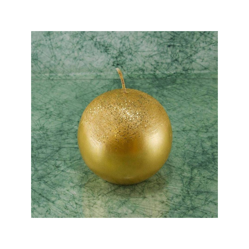 Golyógyertya * briliáns - arany 8 cm