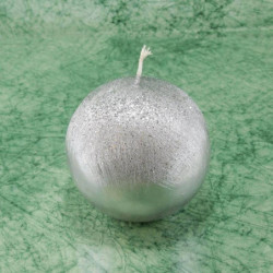 Golyógyertya * briliáns - ezüst 8 cm
