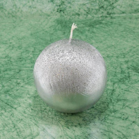 Golyógyertya * briliáns - ezüst 8 cm