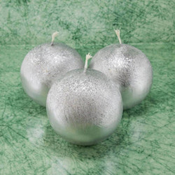Golyógyertya * briliáns - ezüst 8 cm