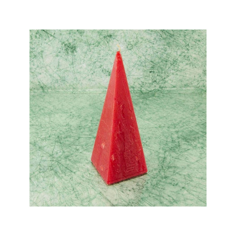 Piramis rusztikus gyertya * piros * 25 cm