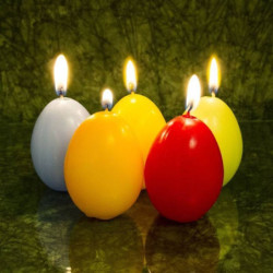 Tojás gyertya * festett - narancssárga 6 cm