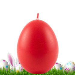 Tojás gyertya * festett - piros 6 cm