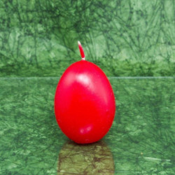 Tojás gyertya * festett - piros 6 cm