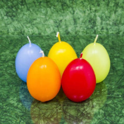 Tojás gyertya * festett - sárga 6 cm