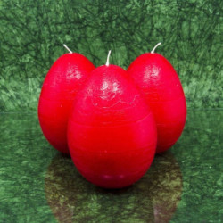 Tojás gyertya * rusztikus - piros 9 cm