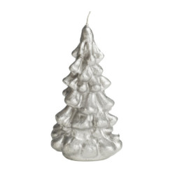 Fenyőfa gyertya * ezüst - nagy 17 cm