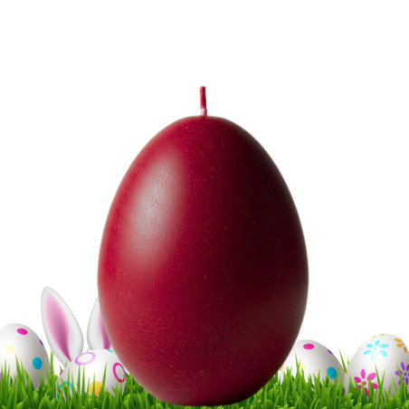 Tojás gyertya * festett - bordó 6 cm